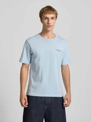 t-shirt z nadrukiem z logo i okrągłym dekoltem Jack&Jones Jasnoniebieski