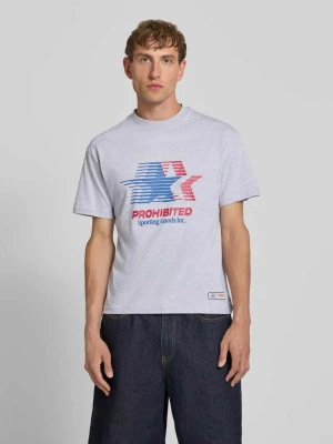 t-shirt z nadrukiem z logo i okrągłym dekoltem PROHIBITED