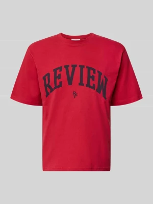 T-shirt z nadrukiem z logo i okrągłym dekoltem REVIEW