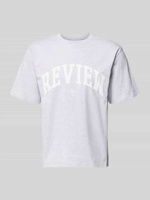 T-shirt z nadrukiem z logo i okrągłym dekoltem REVIEW