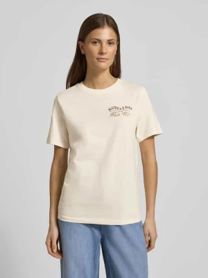 T-shirt z nadrukiem z logo i okrągłym dekoltem Scotch & Soda