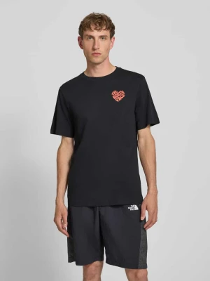 t-shirt z nadrukiem z logo i okrągłym dekoltem The North Face Czarny