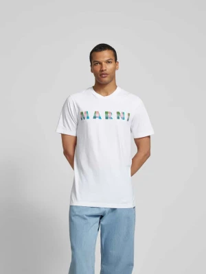 T-shirt z nadrukiem z logo Marni Biały