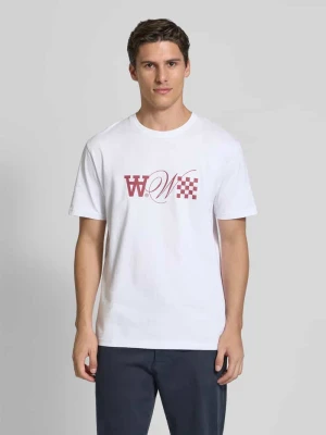 T-shirt z nadrukiem z logo model ‘Ace’ Wood Wood