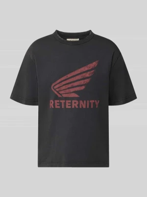 T-shirt z nadrukiem z logo model 'AÉRO' RETERNITY Antracytowy