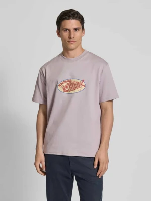 T-shirt z nadrukiem z logo model ‘Baine’ WOODBIRD