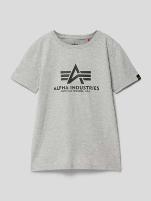 T-shirt z nadrukiem z logo model ‘Basic’ alpha industries