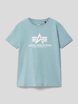 T-shirt z nadrukiem z logo model ‘Basic’ alpha industries