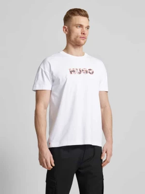 T-shirt z nadrukiem z logo model ‘Camo’ HUGO