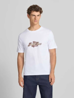 T-shirt z nadrukiem z logo model 'CASSIS' Jack&Jones Biały