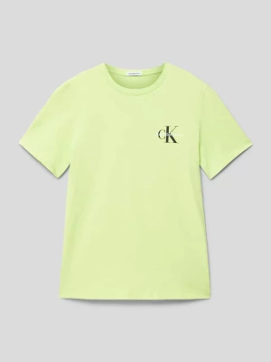 T-shirt z nadrukiem z logo model ‘CHEST MONOGRAM’ Calvin Klein Jeans