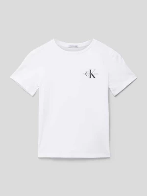 T-shirt z nadrukiem z logo model ‘CHEST MONOGRAM’ Calvin Klein Jeans