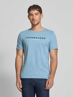 T-shirt z nadrukiem z logo model ‘Copenhagen’ lindbergh