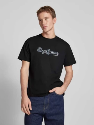 T-shirt z nadrukiem z logo model ‘DORIAN’ Pepe Jeans