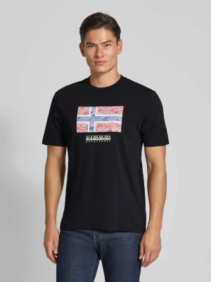 T-shirt z nadrukiem z logo model ‘DRAPEAU’ Napapijri