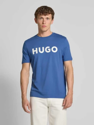 T-shirt z nadrukiem z logo model ‘DULIVIO’ HUGO
