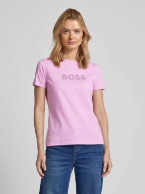 T-shirt z nadrukiem z logo model ‘Elogo’ Boss Orange