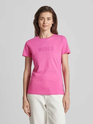 T-shirt z nadrukiem z logo model ‘Elogo’ Boss Orange