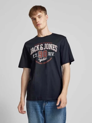 T-shirt z nadrukiem z logo model ‘ELOGO’ jack & jones