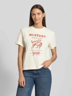 T-shirt z nadrukiem z logo model ‘Floris’ mustang