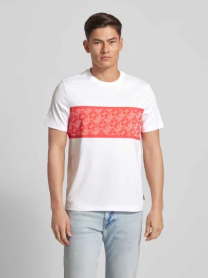 T-shirt z nadrukiem z logo model ‘KORS MESH STRIPE’ Michael Kors