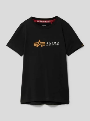 T-shirt z nadrukiem z logo model ‘Label’ alpha industries