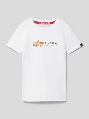 T-shirt z nadrukiem z logo model ‘Label’ alpha industries