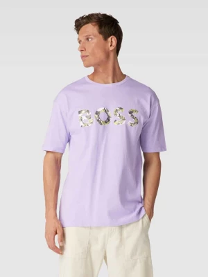 T-shirt z nadrukiem z logo model ‘Lotus’ BOSS Green