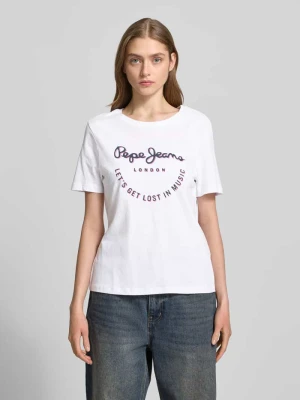 T-shirt z nadrukiem z logo model ‘MERIDA’ Pepe Jeans