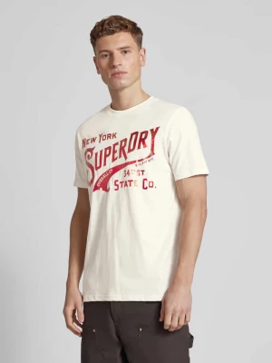 T-shirt z nadrukiem z logo model ‘METALLIC WORKWEAR’ Superdry