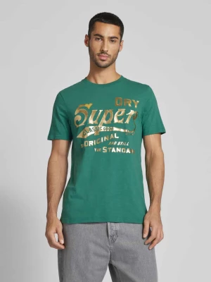 T-shirt z nadrukiem z logo model ‘METALLIC WORKWEAR’ Superdry