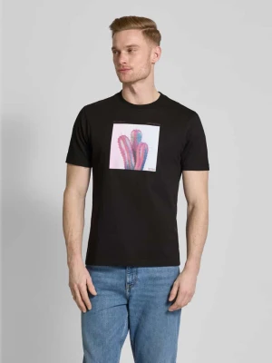 T-shirt z nadrukiem z logo model ‘mextour’ Boss Czarny