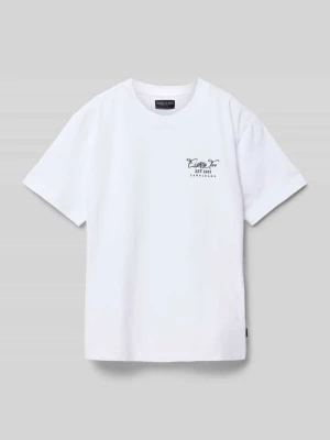 T-shirt z nadrukiem z logo model ‘Mezzo’ CARS JEANS