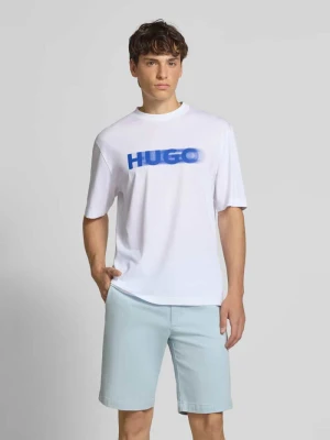T-shirt z nadrukiem z logo model ‘Nalax’ Hugo Blue