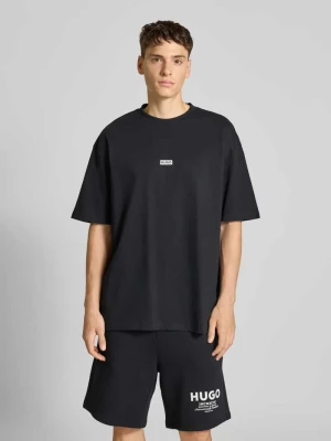 T-shirt z nadrukiem z logo model ‘Nalono’ Hugo Blue