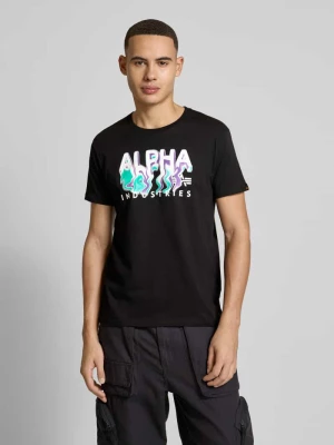 T-shirt z nadrukiem z logo model ‘Nebula’ alpha industries