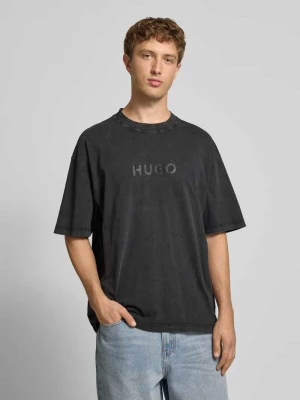 T-shirt z nadrukiem z logo model ‘Nebute’ Hugo Blue
