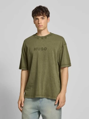 Zdjęcie produktu T-shirt z nadrukiem z logo model ‘Nebute’ HUGO Blue
