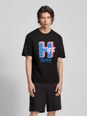 T-shirt z nadrukiem z logo model ‘Nentryle’ Hugo Blue