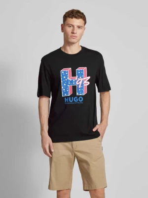 T-shirt z nadrukiem z logo model ‘Nentryle’ Hugo Blue