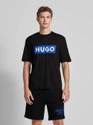 T-shirt z nadrukiem z logo model ‘Nico’ Hugo Blue