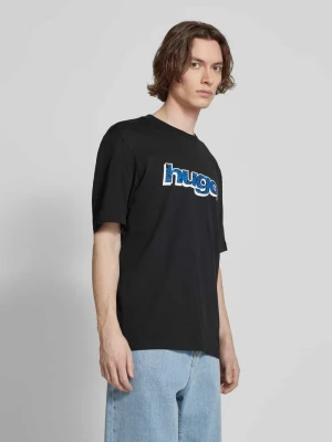 T-shirt z nadrukiem z logo model ‘Nugibol’ Hugo Blue