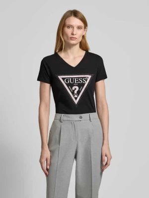 T-shirt z nadrukiem z logo model ‘PYTHON’ Guess