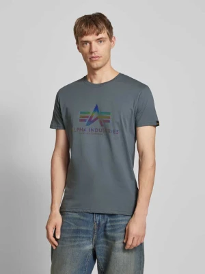 T-shirt z nadrukiem z logo model ‘Rainbow’ alpha industries