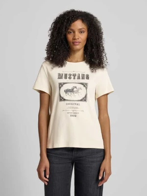 T-shirt z nadrukiem z logo model ‘Rosewood’ mustang