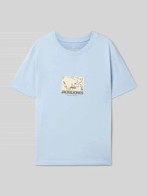 T-shirt z nadrukiem z logo model ‘TAVIRA’ Jack&Jones Jasnoniebieski