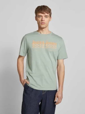 T-shirt z nadrukiem z logo model ‘TEX’ jack & jones