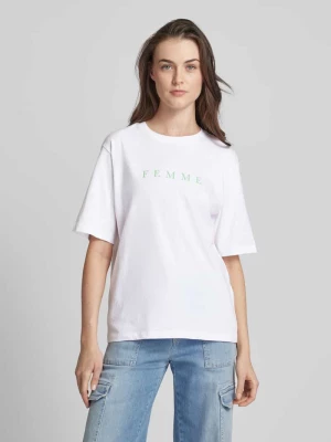 T-shirt z nadrukiem z logo model ‘VILJA’ Selected Femme
