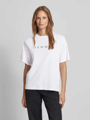 T-shirt z nadrukiem z logo model ‘VILJA’ Selected Femme