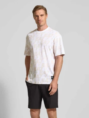 T-shirt z nadrukiem z logo na całej powierzchni EA7 Emporio Armani